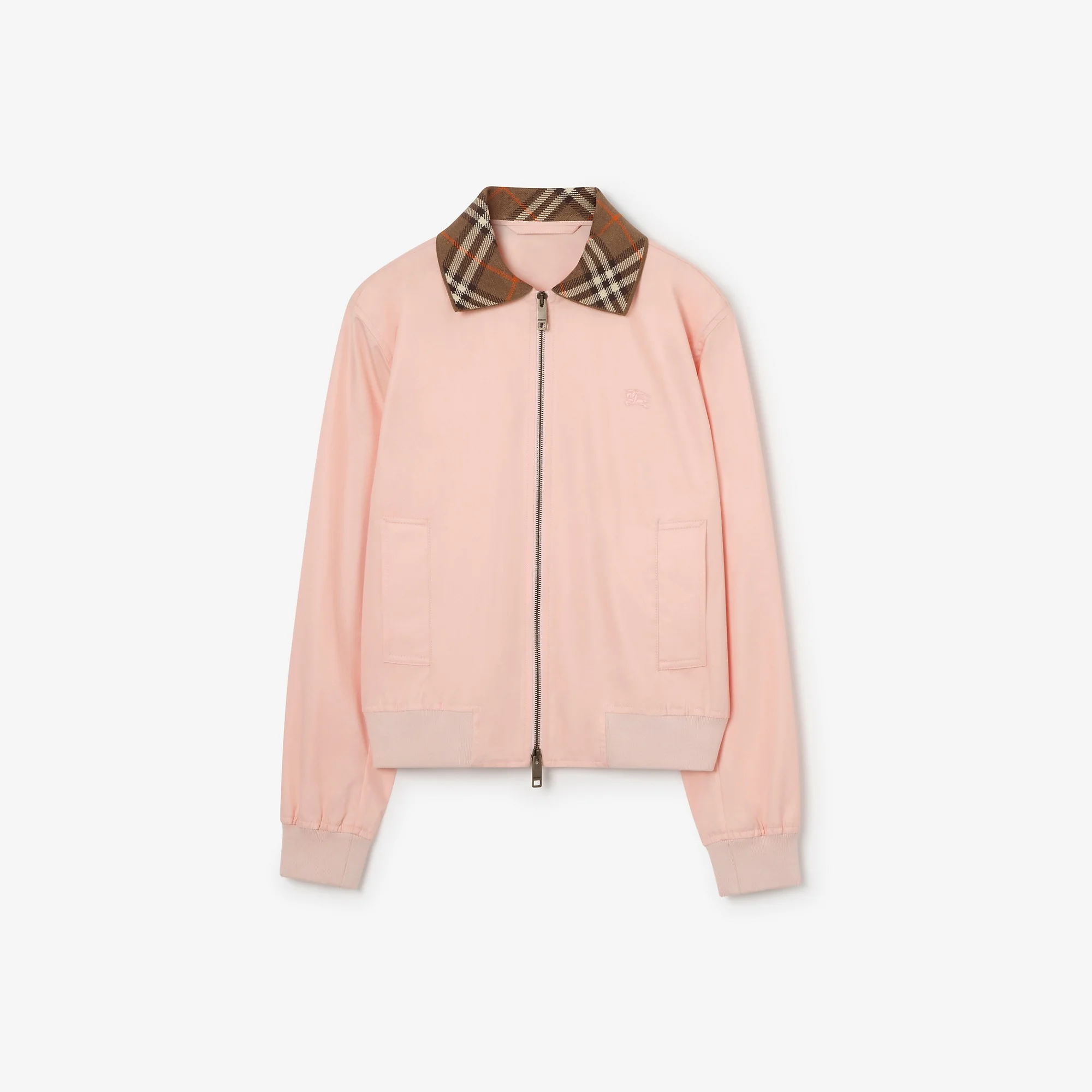 Cropped Tropical Gabardine Harrington Bomber Jacket - 1
