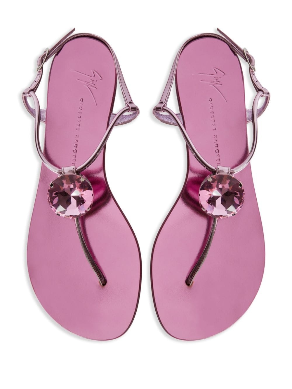 Anthonia metallic-effect flat sandals - 4