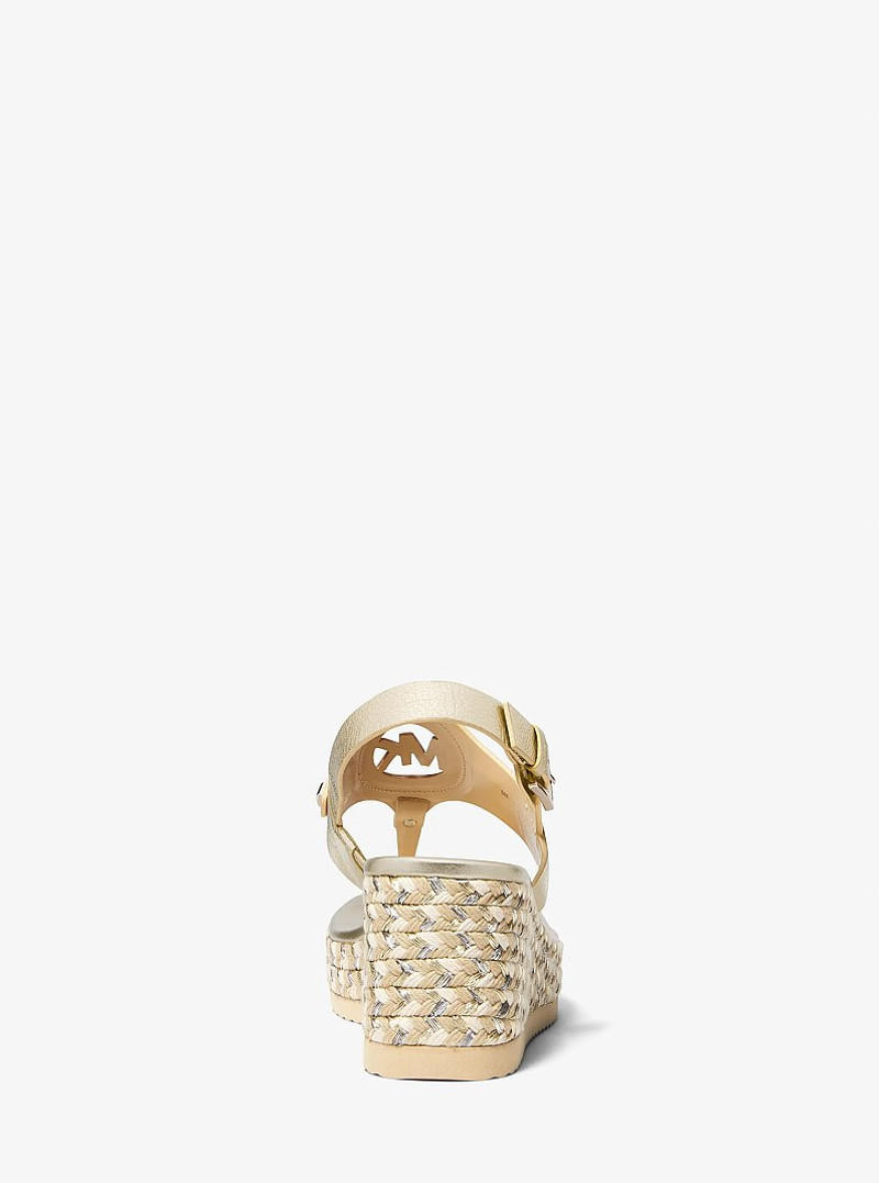 Aubrey Metallic Leather Wedge Sandal 3