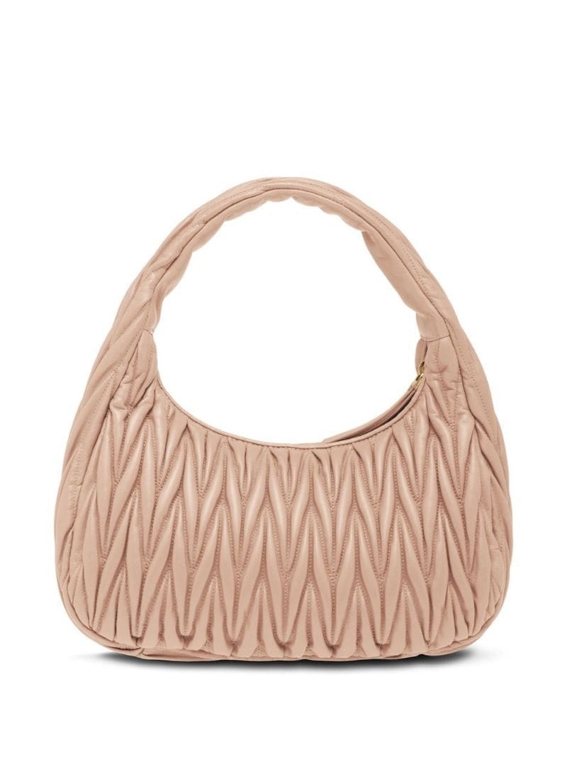 Miu Wander matelassé nappa leather hobo bag - 3