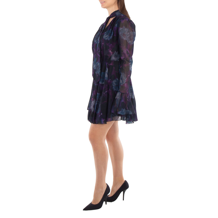 Rotate Ladies Parachute Purple Chiffon Flowy Mini Dress - 2
