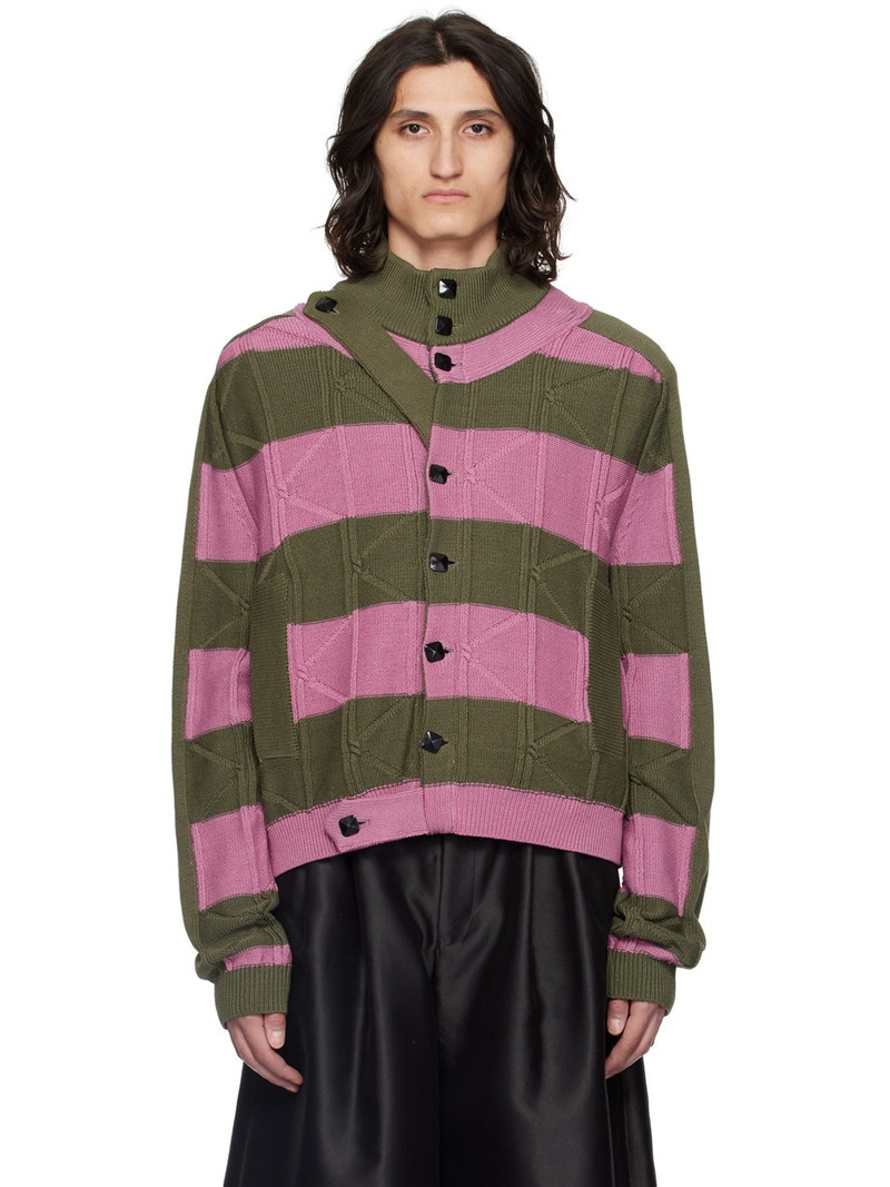 Pink & Khaki Merli Cardigan 1