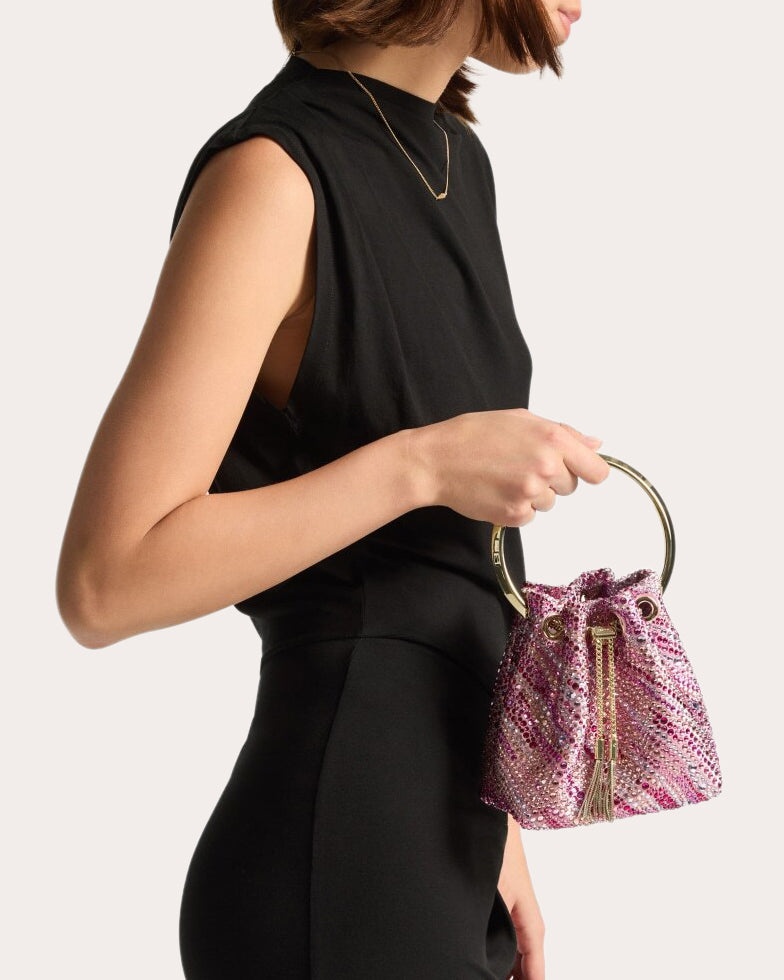 Bon Bon Crystal-Embellished Satin Bucket Bag - 2