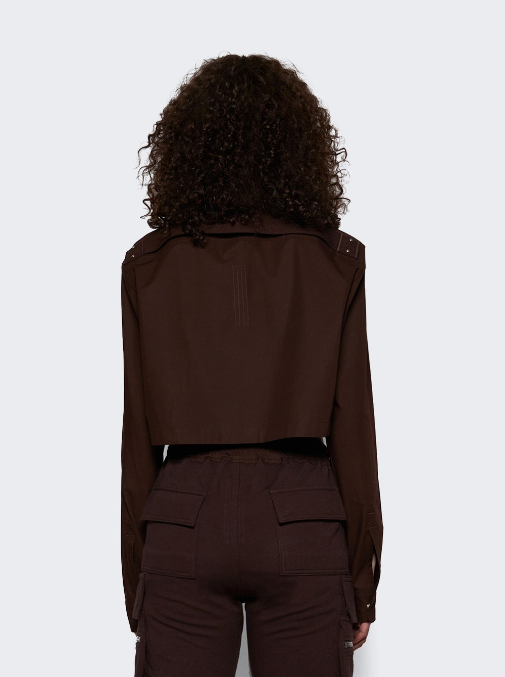 Woven Cropped Outershirt Mahogany - 4