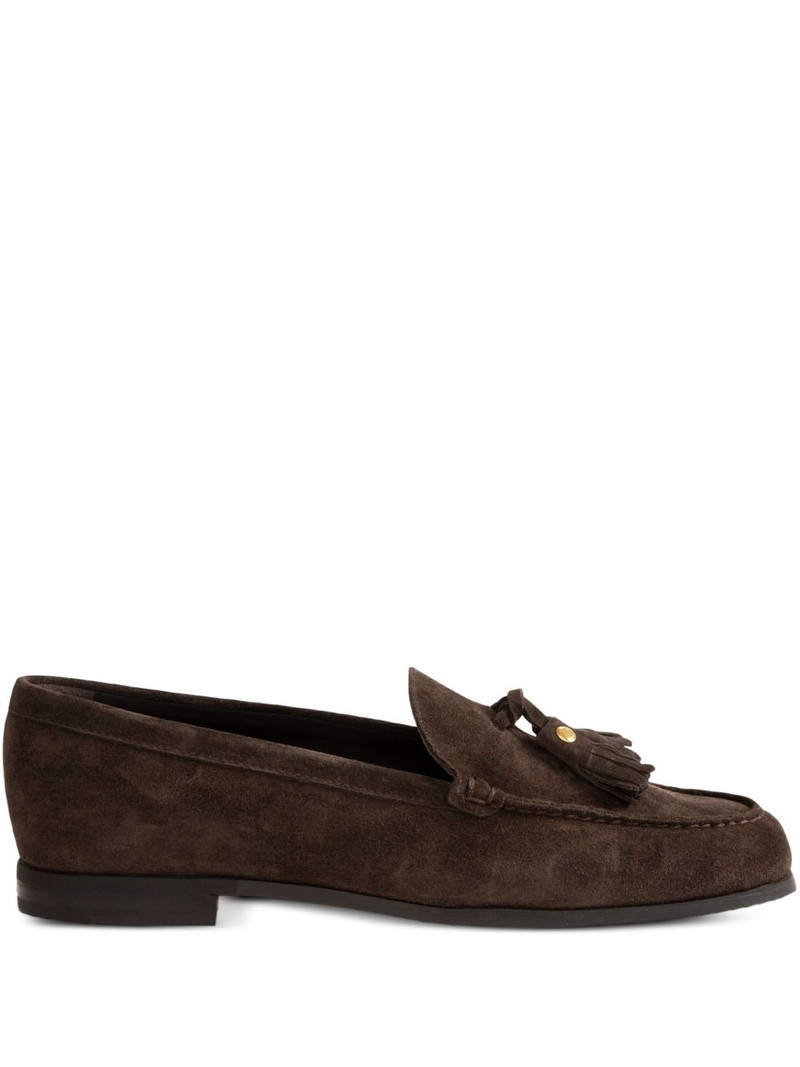 tassel-embellished suede loafers 1