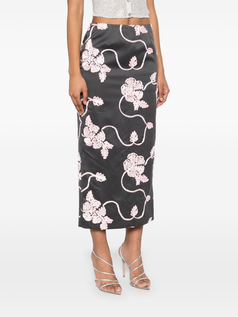 appliqué pencil skirt - 3