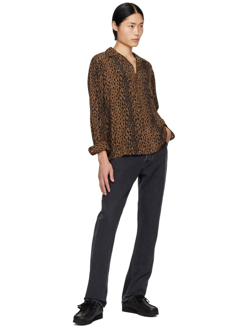 WACKO MARIA Brown Open Collar Shirt outlook