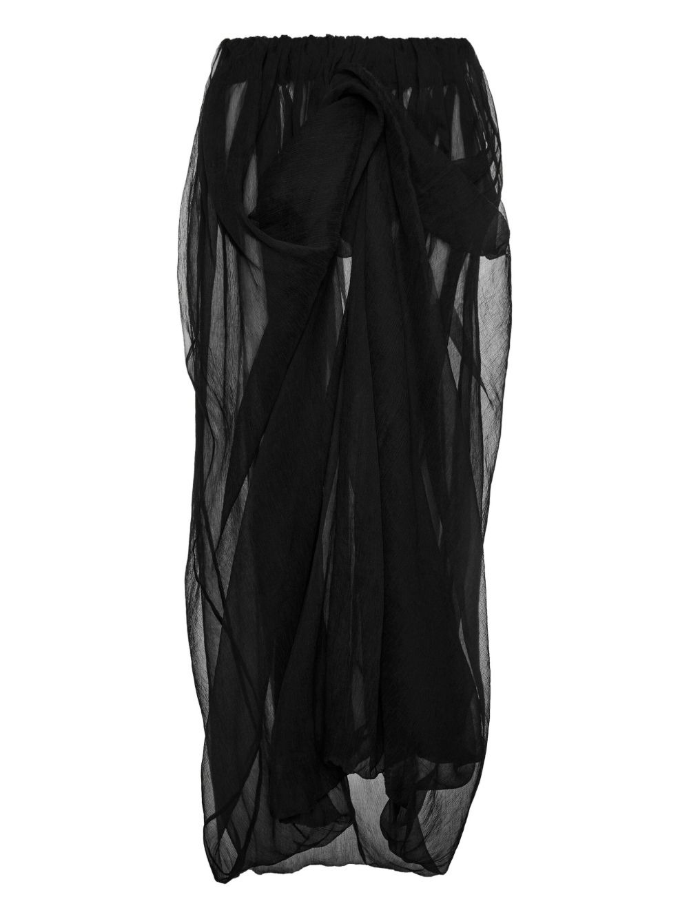 draped ruffled long skirt - 2