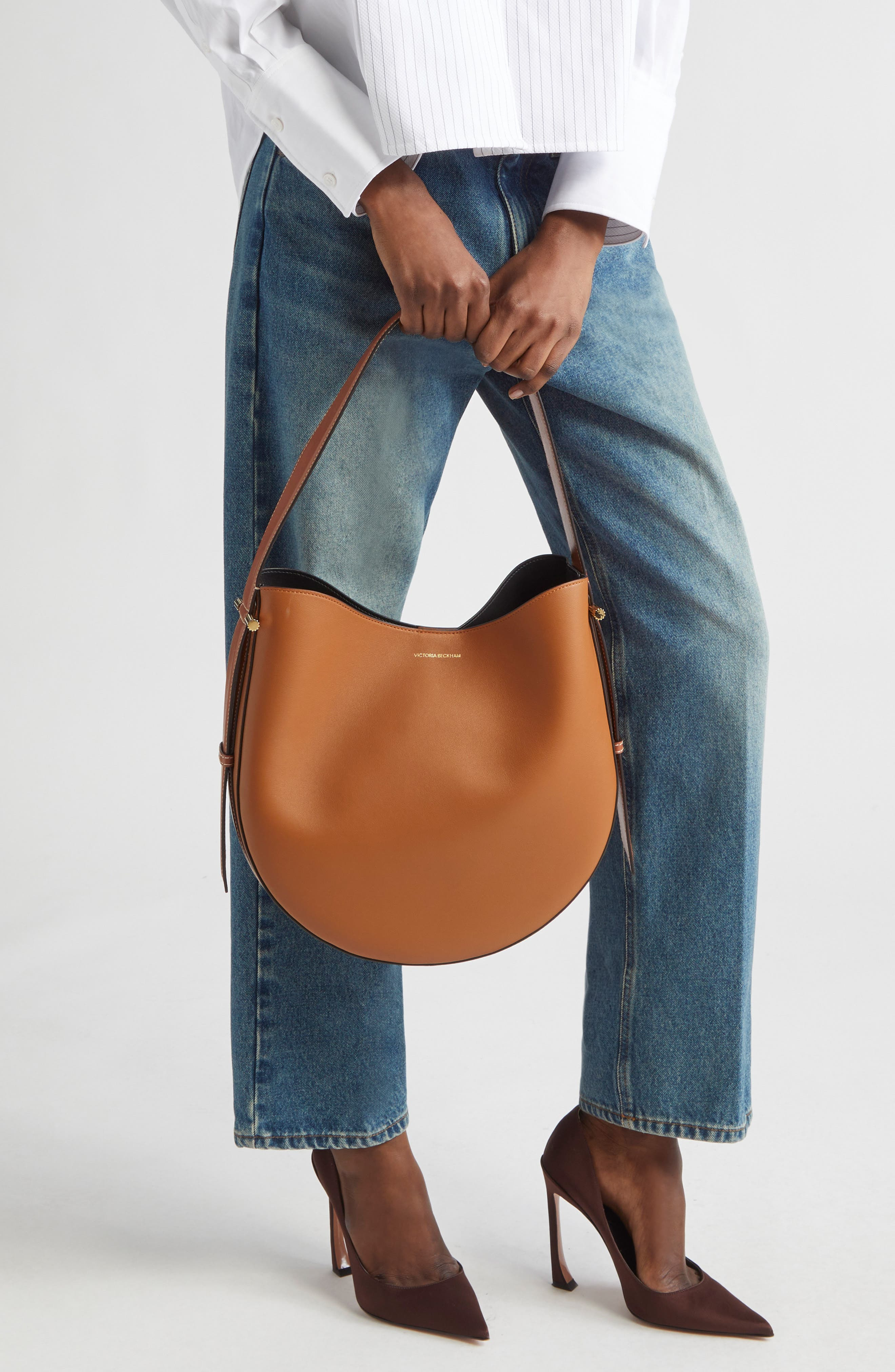 Victoria Beckham Dia Leather Hobo Bag in Light Tan at Nordstrom - 2