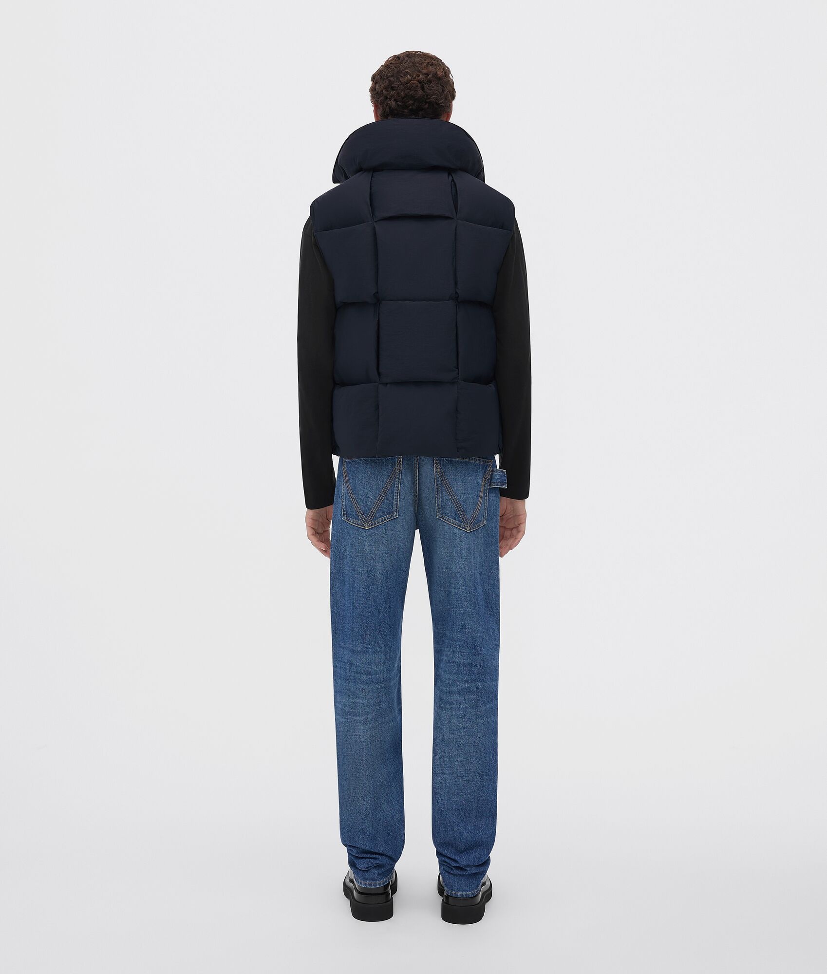 padded nylon intreccio gilet - 3