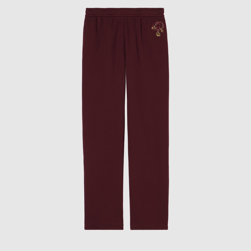 Cotton jersey leisure pants with embroidery 1