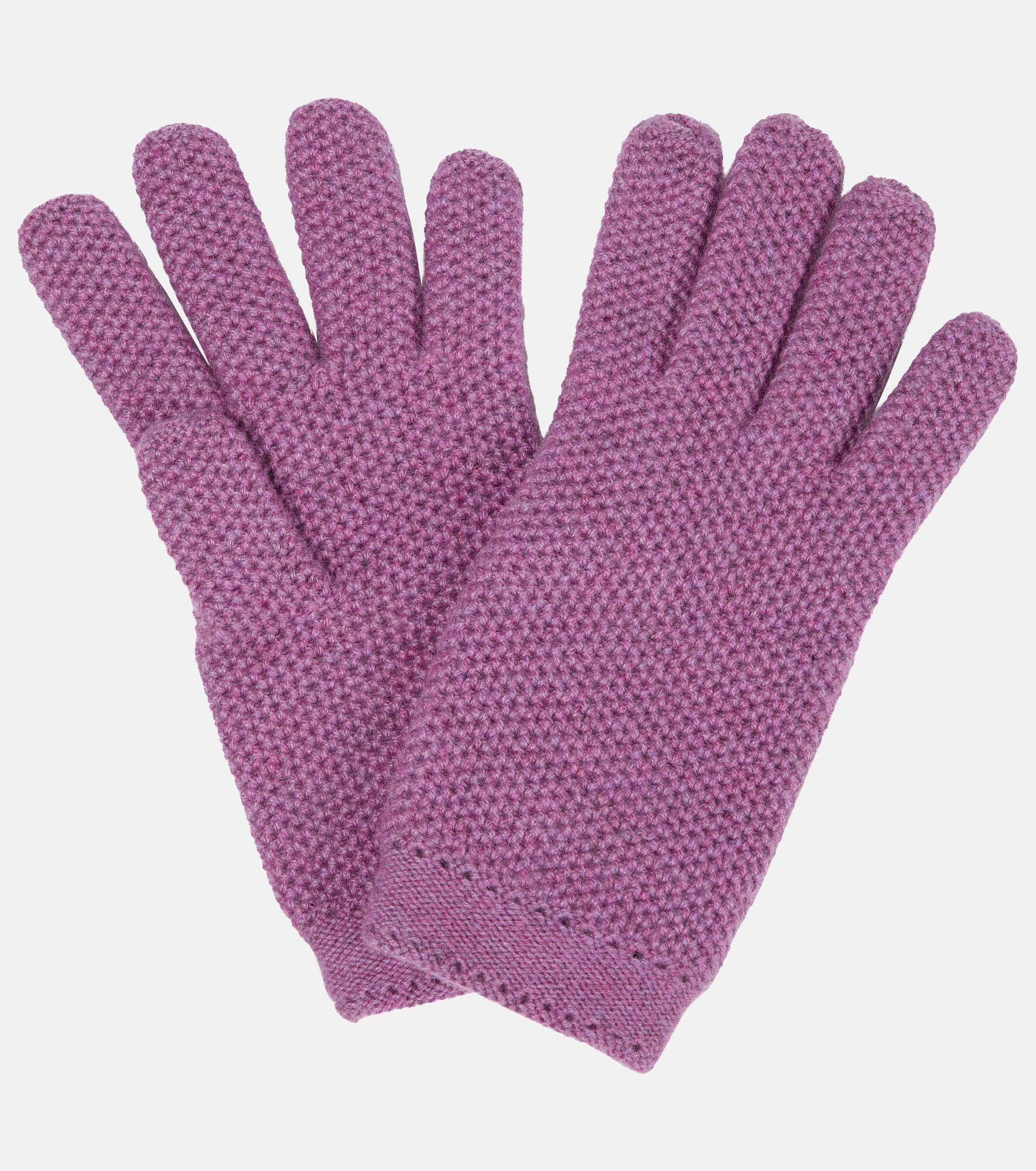 Crochet cashmere gloves - 1
