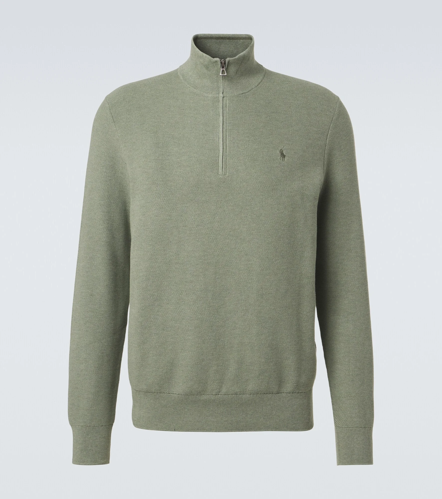 Cotton half-zip sweater - 1