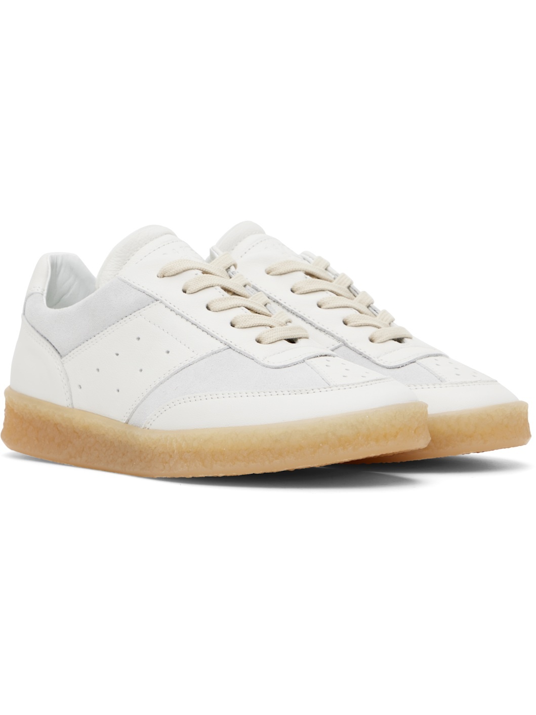 Gray Lace-Up Sneakers - 4