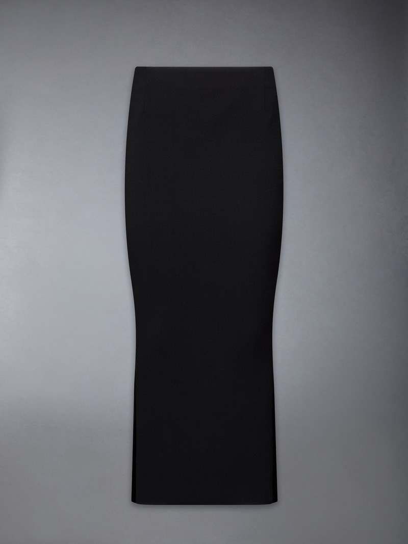 Solid Wool Crepe Low Rise Maxi Hobble Skirt 1