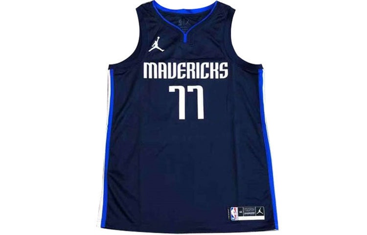 Nike NBA Basketball Jersey SW Fan Edition 20-21 Season Dallas Mavericks Doncic No. 77 Navy Blue Dark - 3