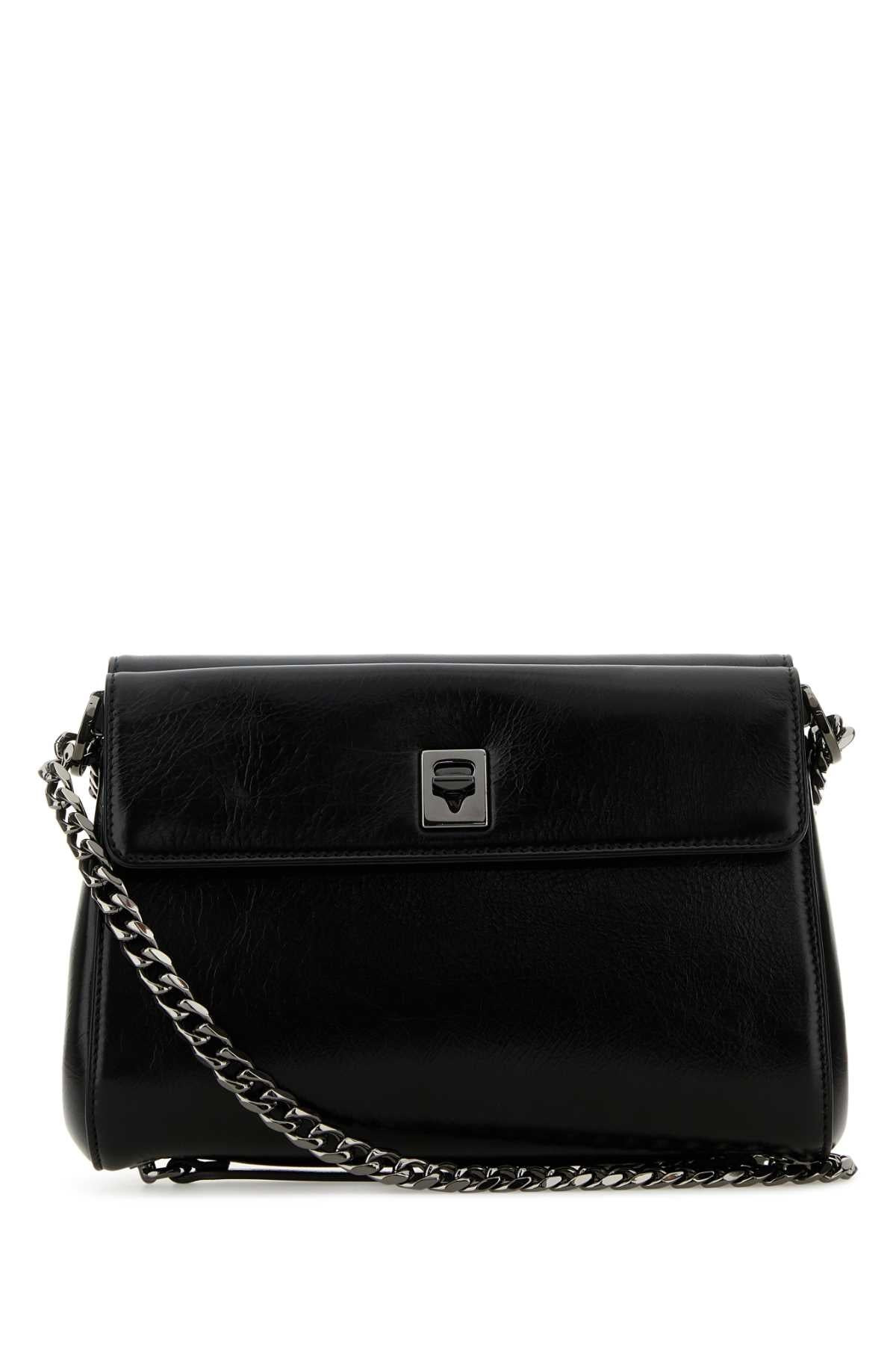 Valentino Garavani Women Black Leather Vlogo Shoulder - 3
