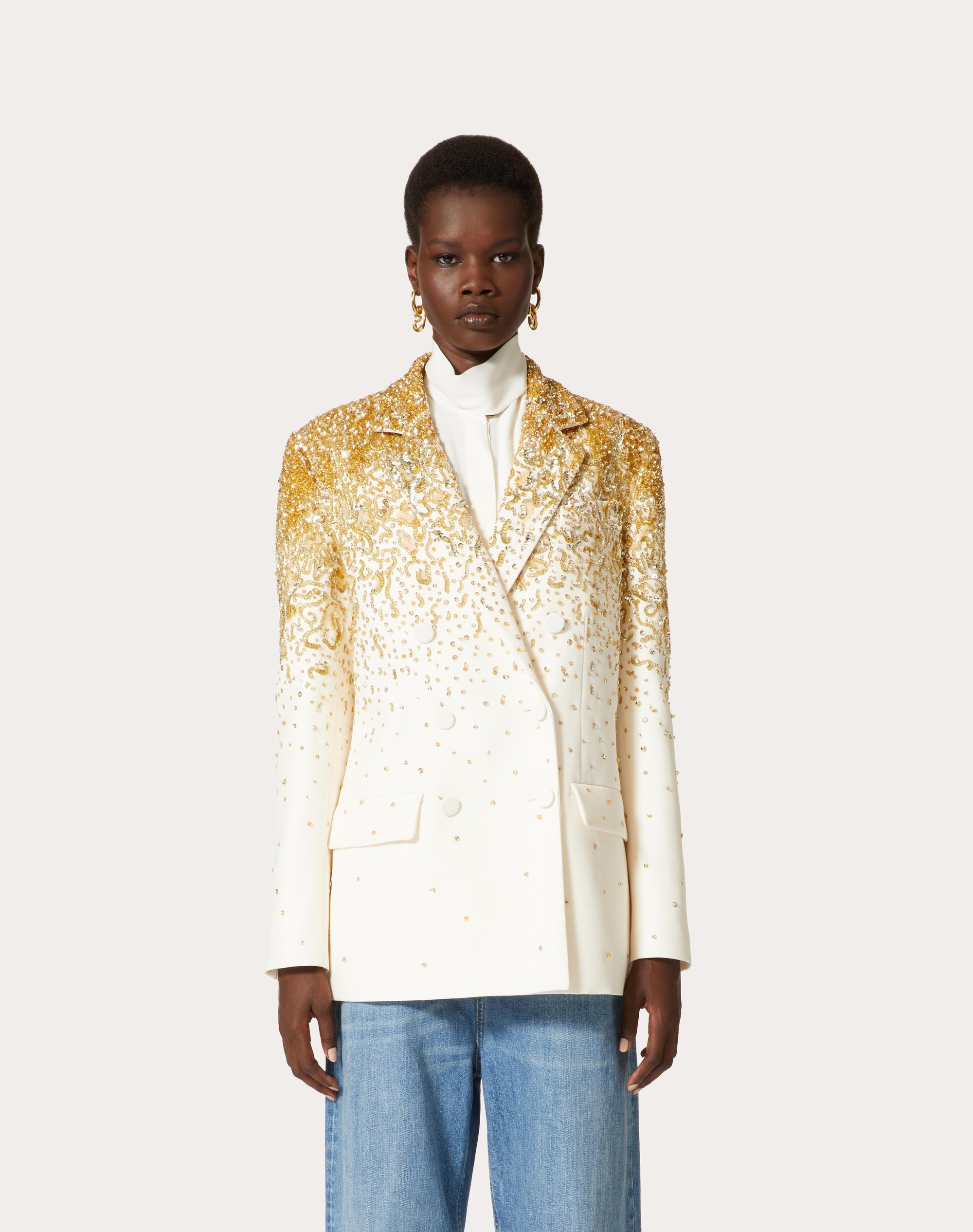 EMBROIDERED CREPE COUTURE BLAZER - 3