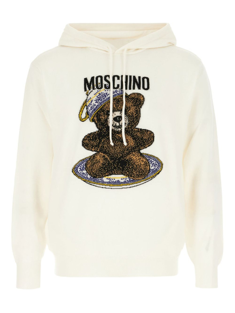 teddy-print hooded sweater 1