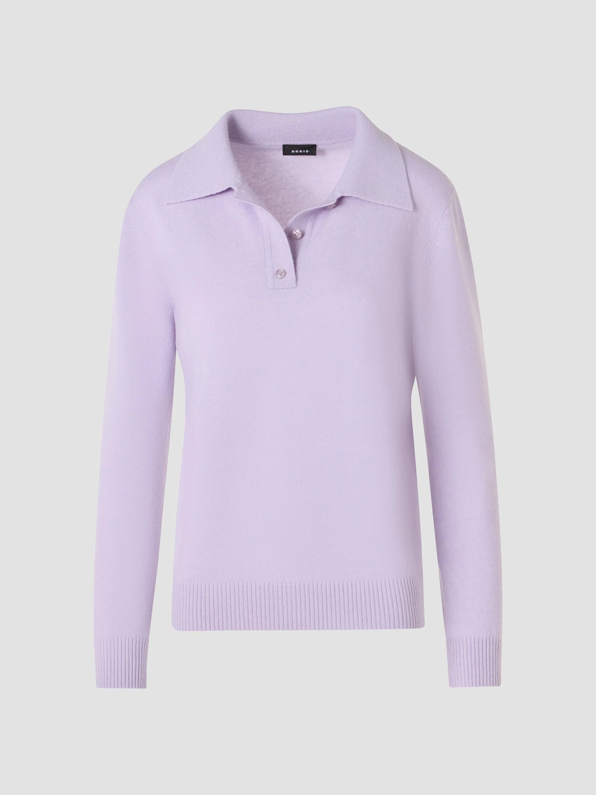 Women's Cashmere Knit Polo Sweater - Malva - 1