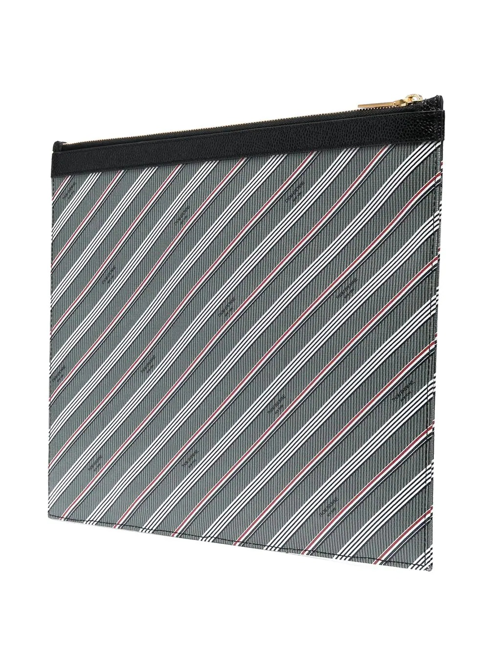 striped logo-print pouch - 3