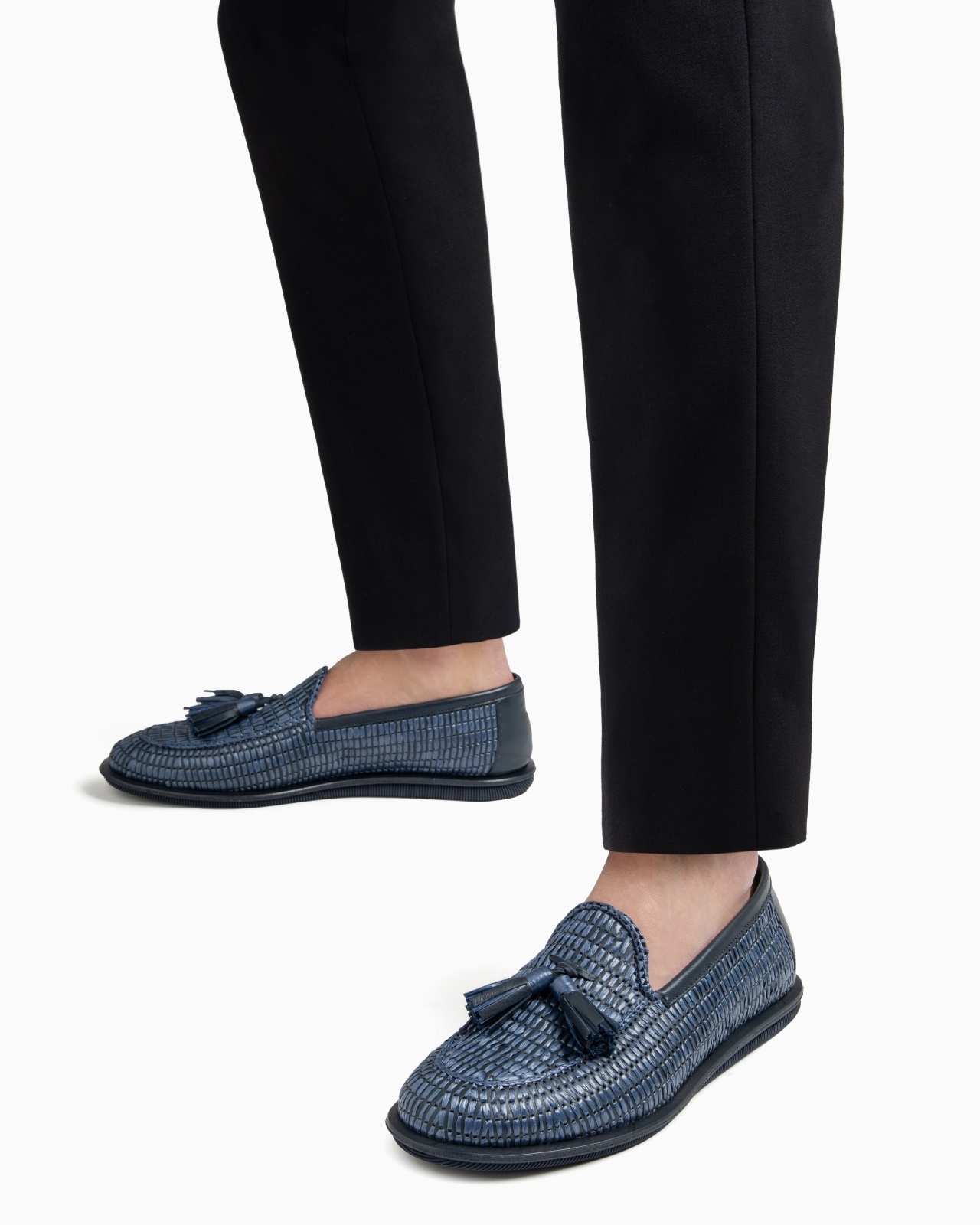 BRAIDED RAFFIA LOAFERS WITH TASSELS - 7