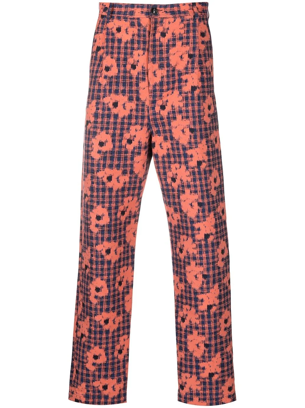 floral-print slim-cut trousers - 1