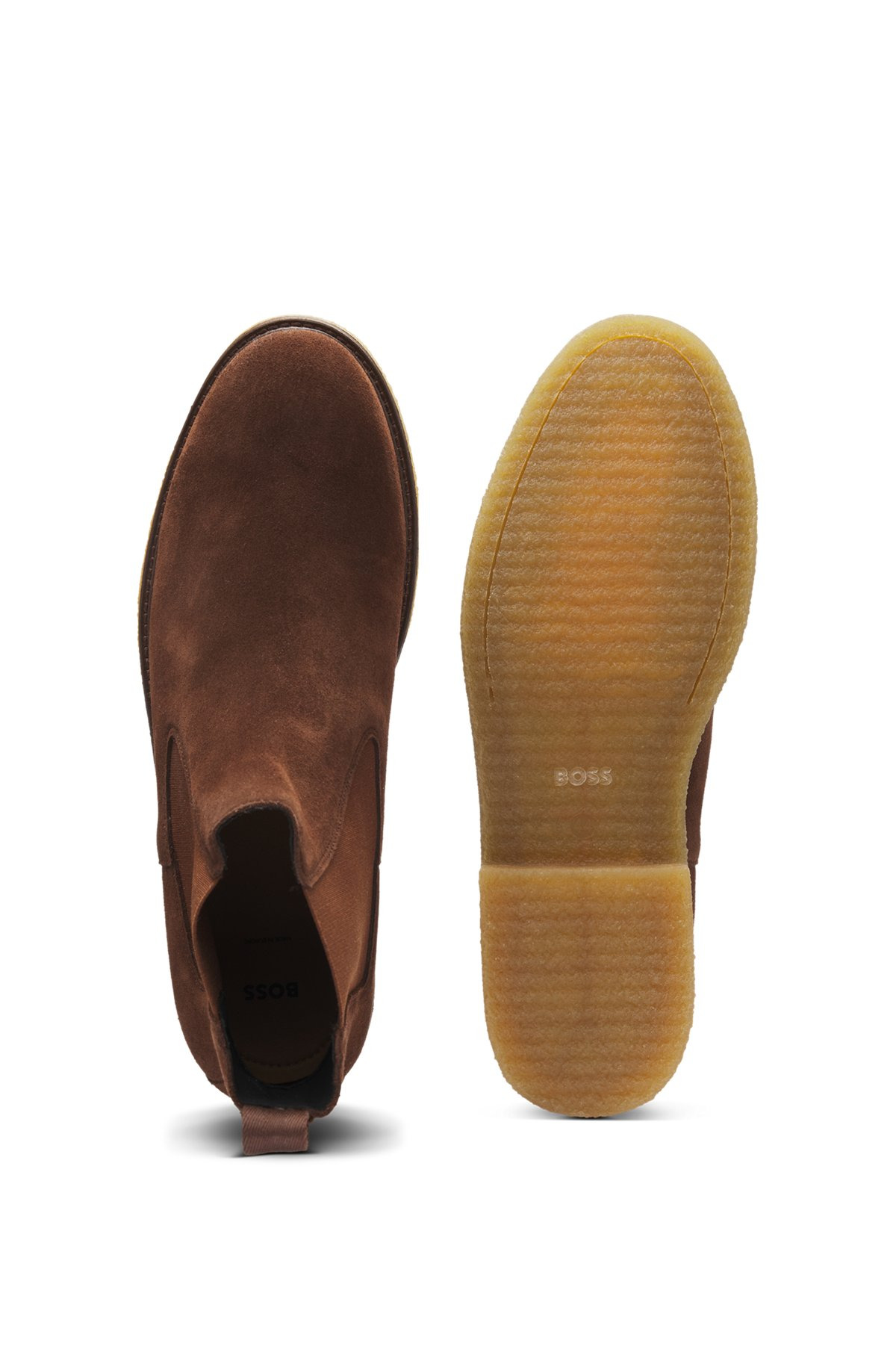 SUEDE CHELSEA BOOTS WITH ELASTICATED PANELS - 4