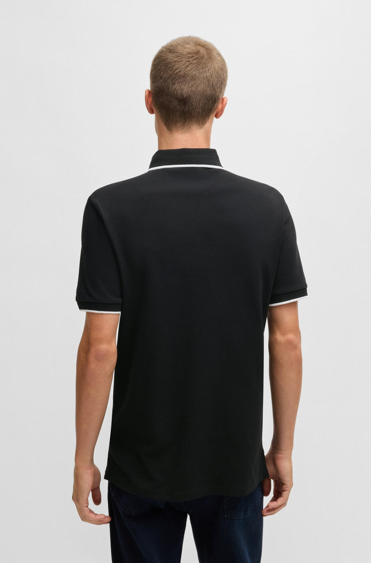 SLIM-FIT POLO SHIRT WITH RED LOGO LABEL - 5