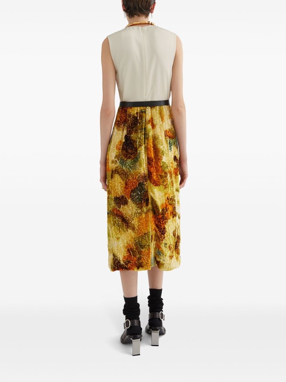 jacquard midi dress - 3