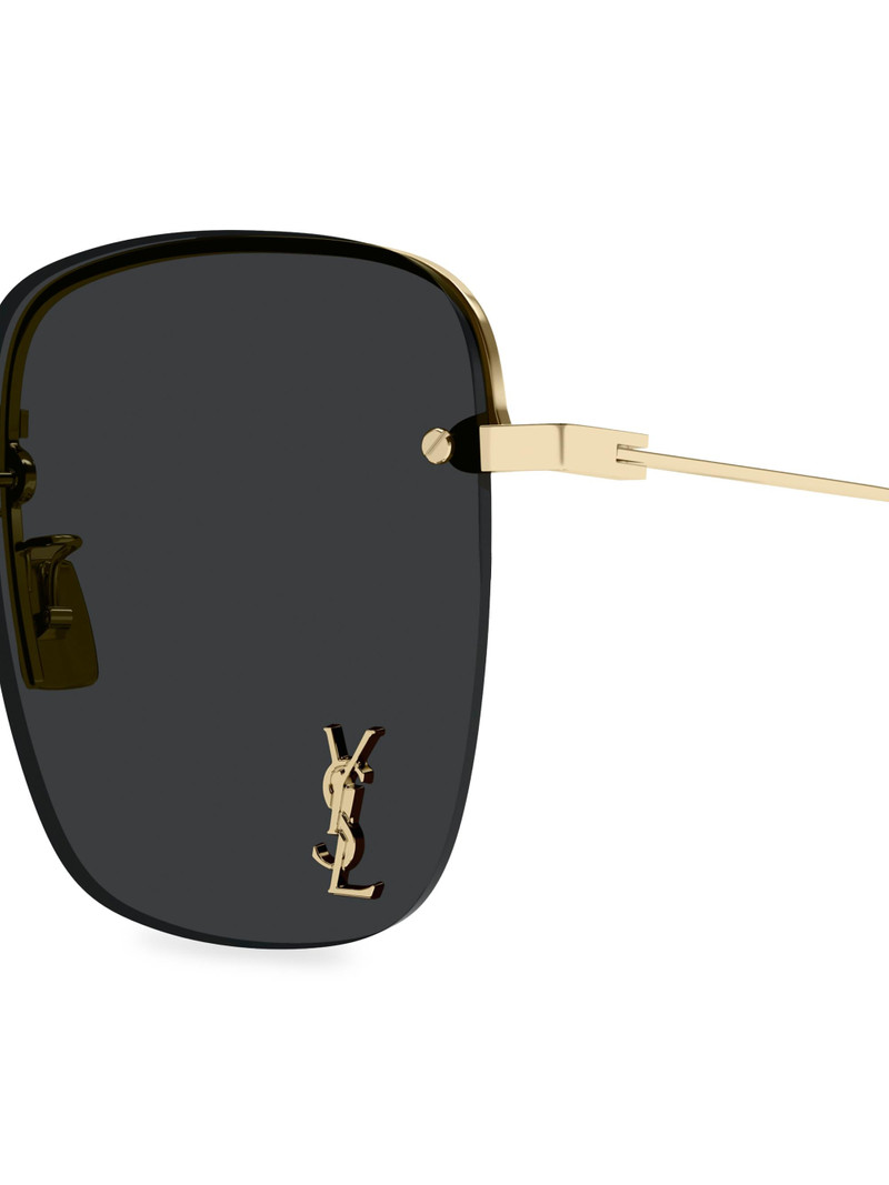 Women's Color Animation 58MM Rimless Square Sunglasses - Black Gold Black 4