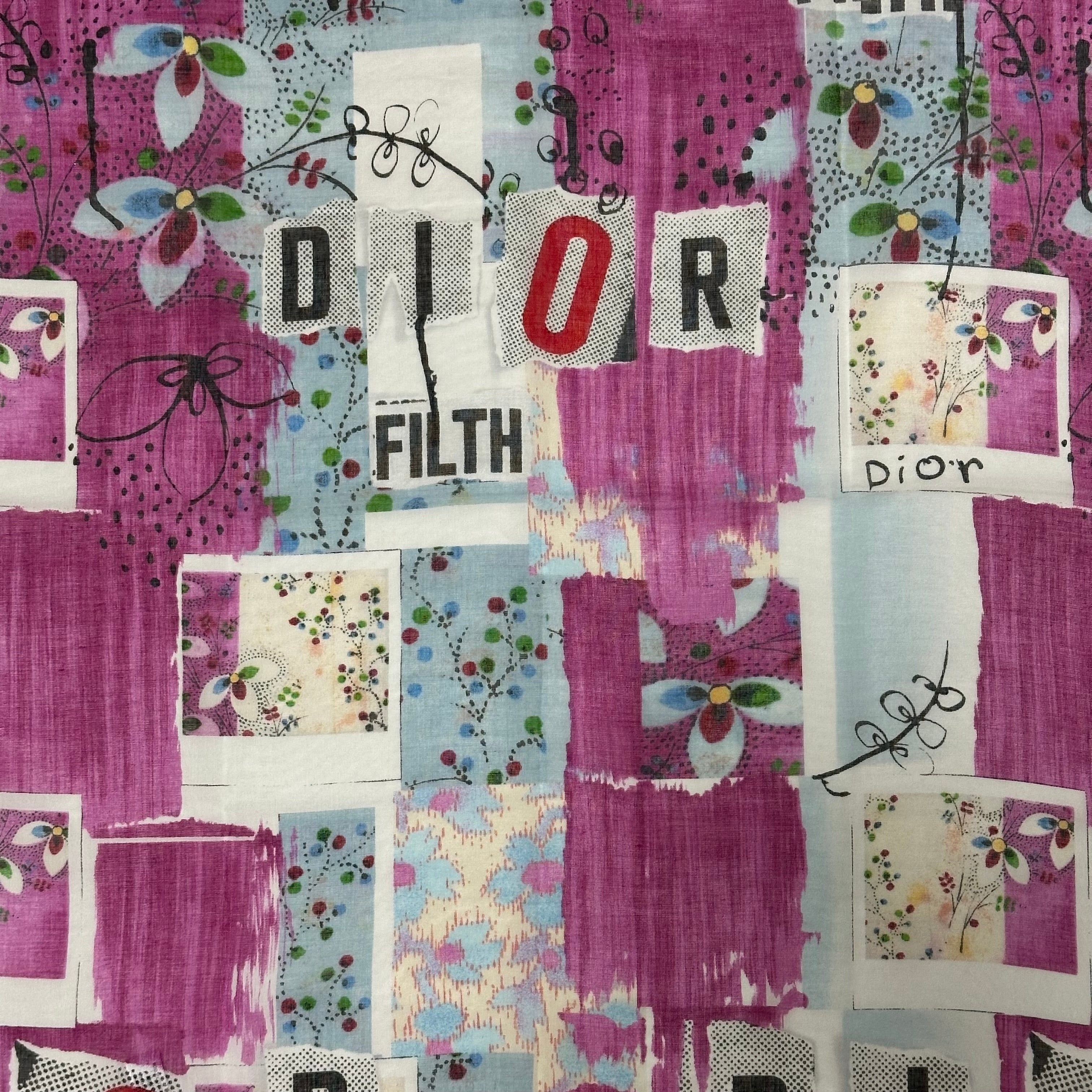 CHRISTIAN DIOR Spring Summer 2003 "FILTH" Cotton Scarf - 2