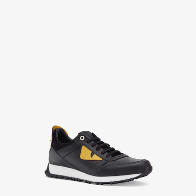 FENDI Black and yellow leather lace-up outlook