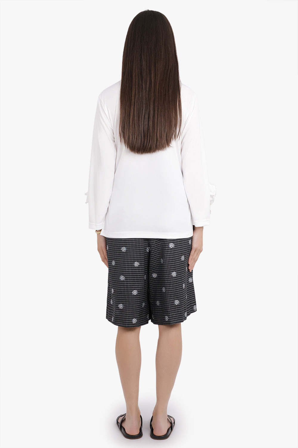 L/S TOP WITH ASYMMETRIC HEM PANELS | WHITE - 5
