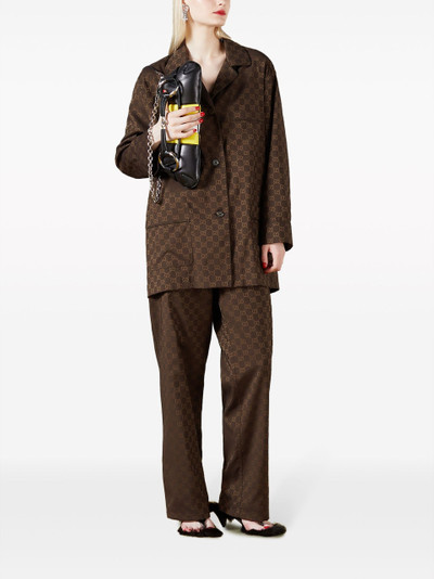 GUCCI Brown GG Wide-Leg Trousers outlook