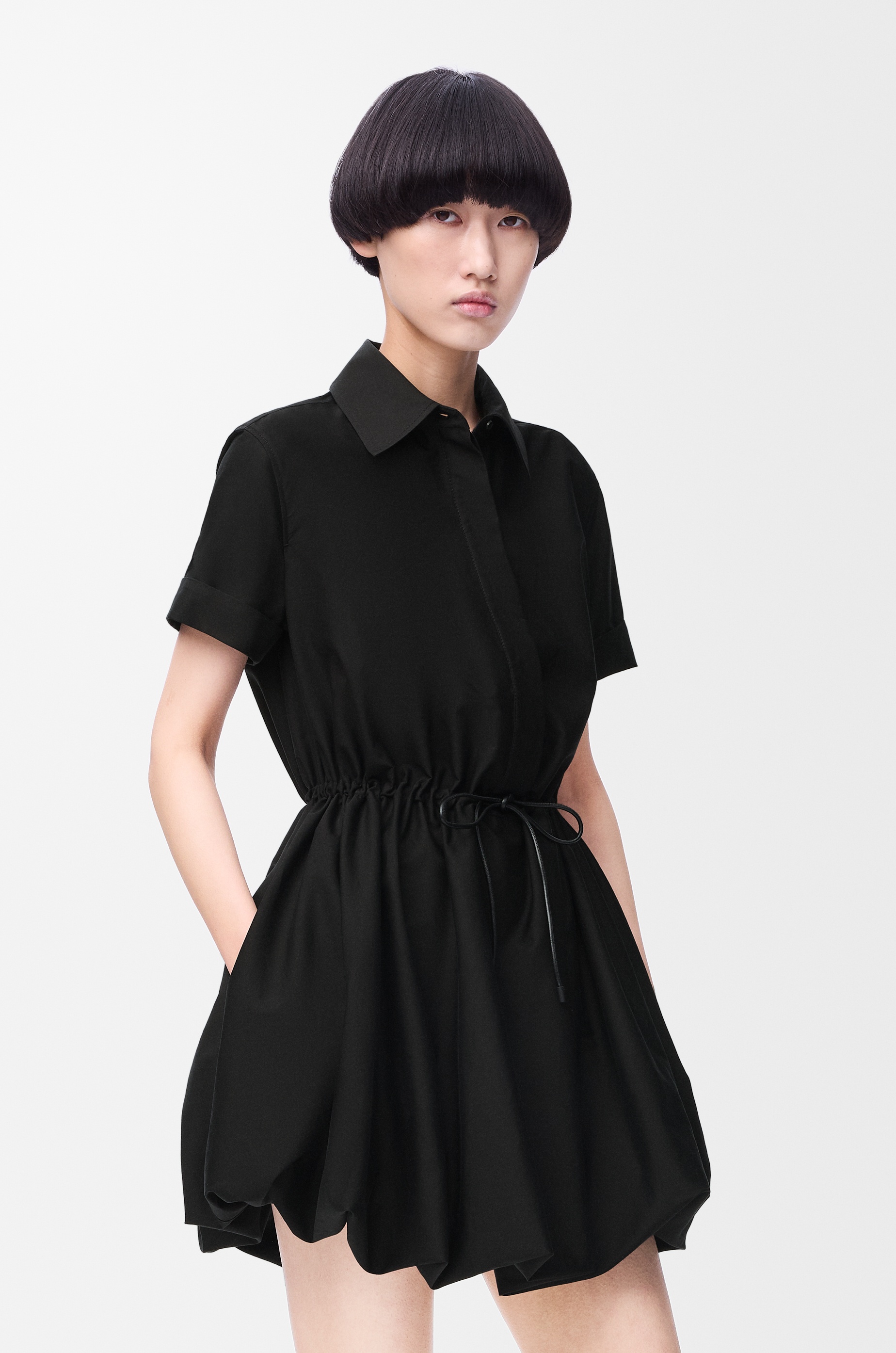 Short sleeve dress in cotton and silk - 3
