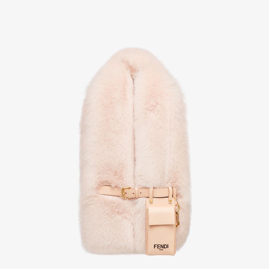 Pink fox fur stole - 4