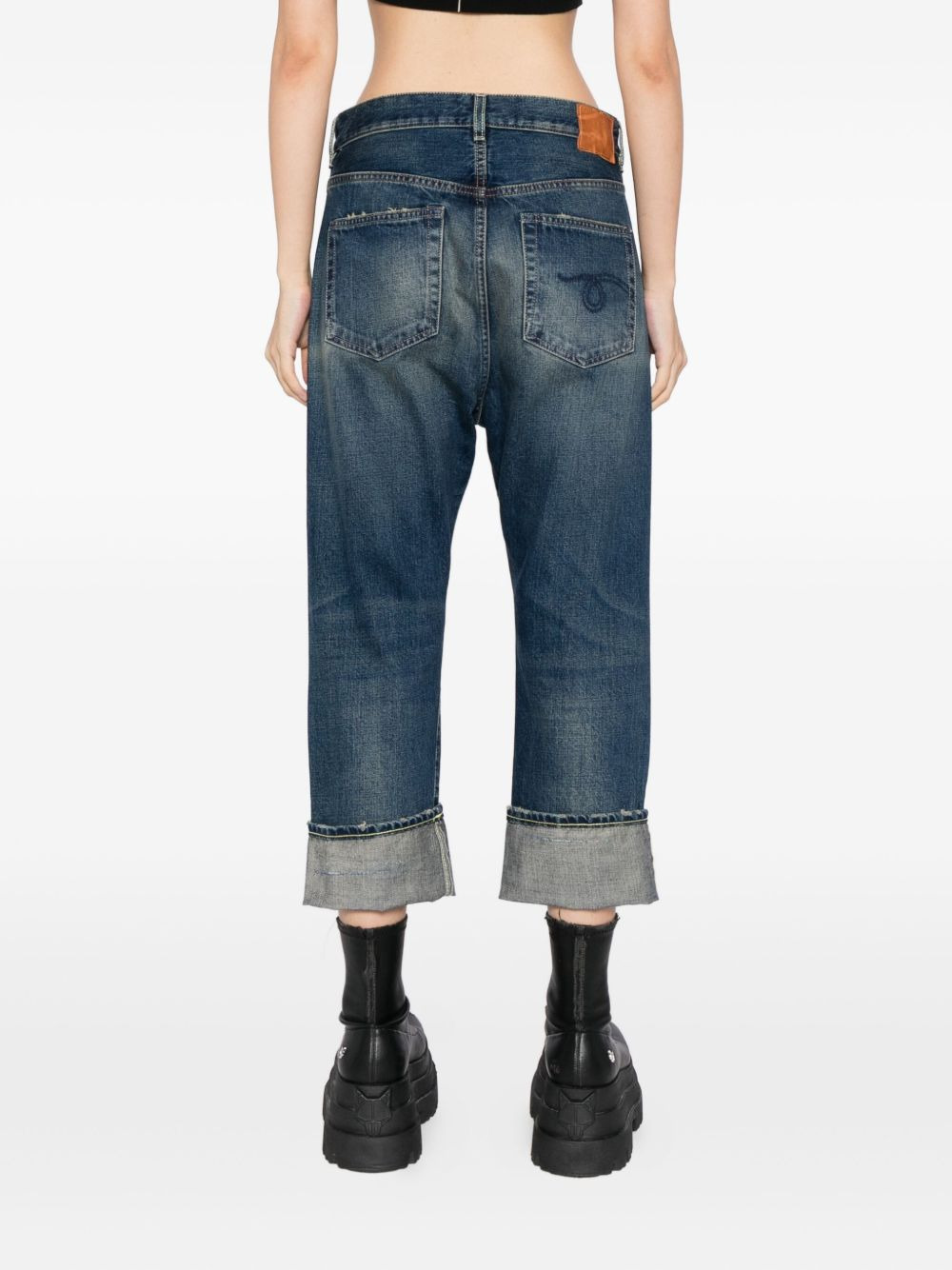cuffed drop jeans - 4