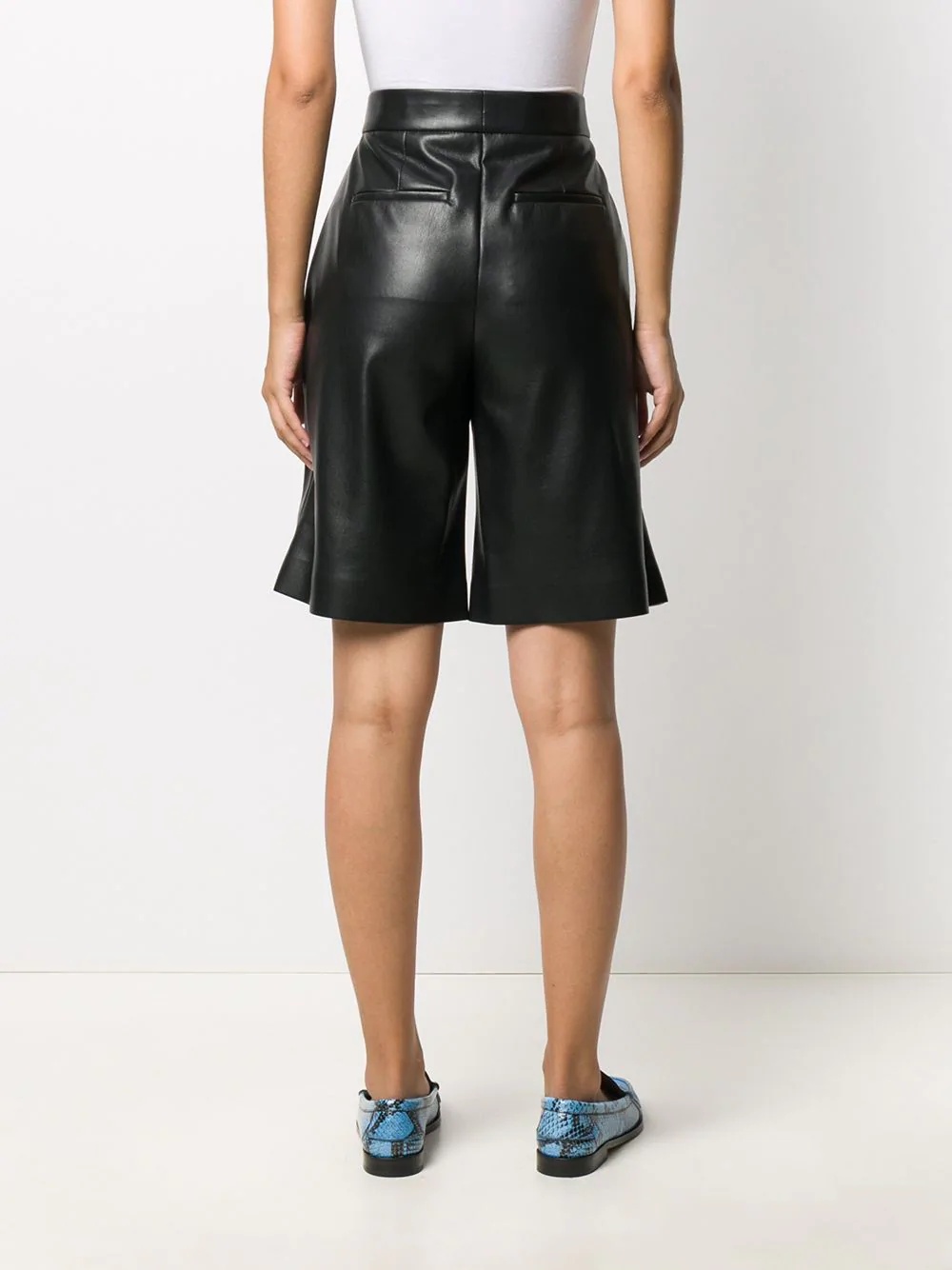  faux leather knee-length shorts - 4