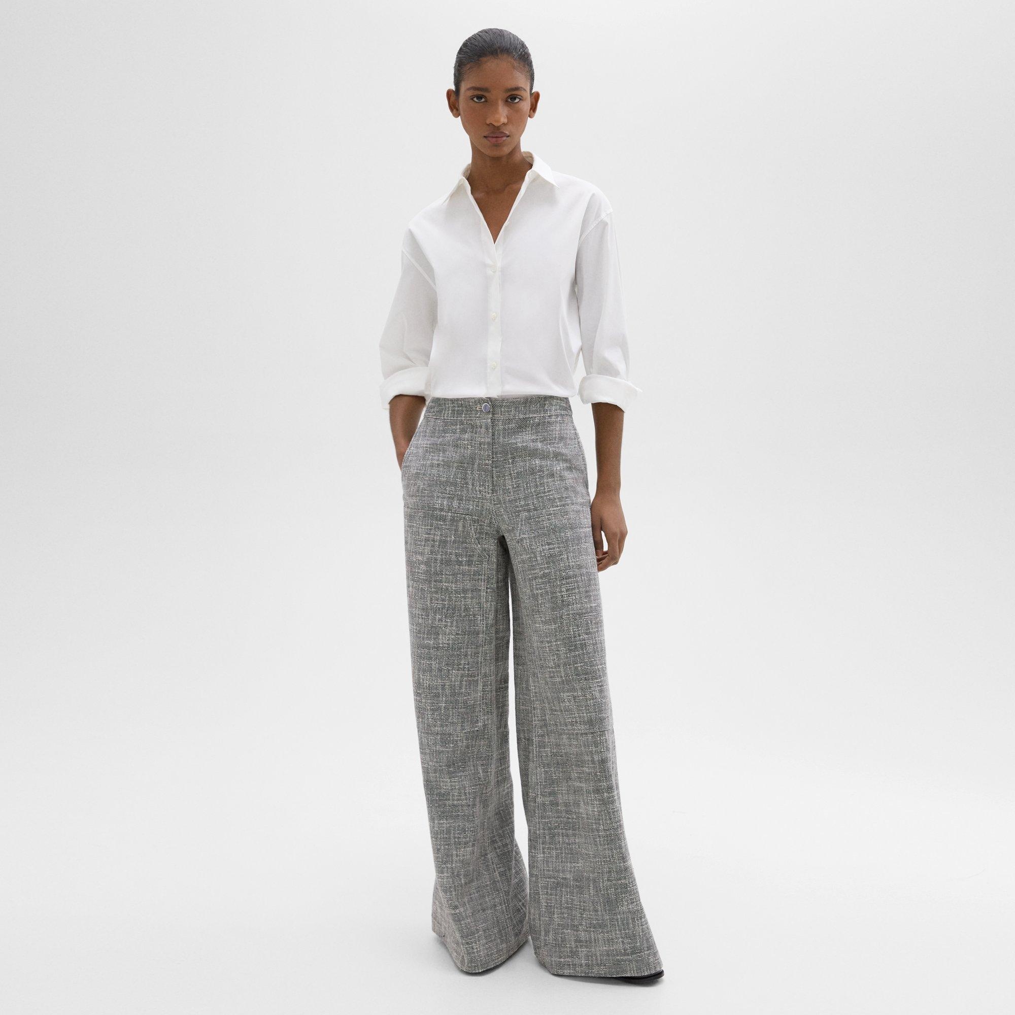 Wide-Leg Carpenter Pant in Canvas Tweed - 2