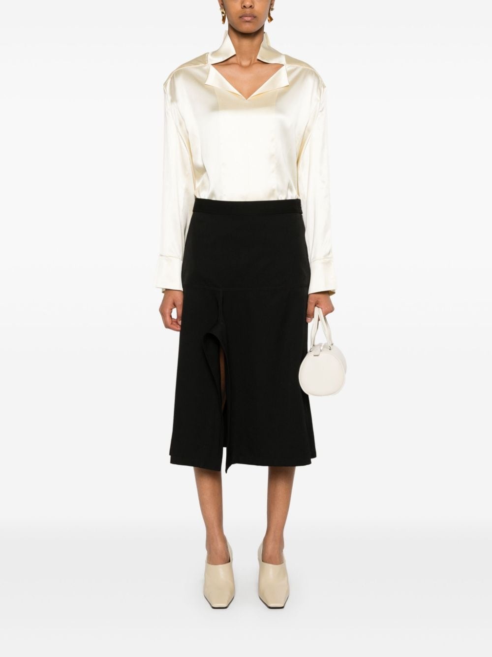 asymmetric midi skirt - 2