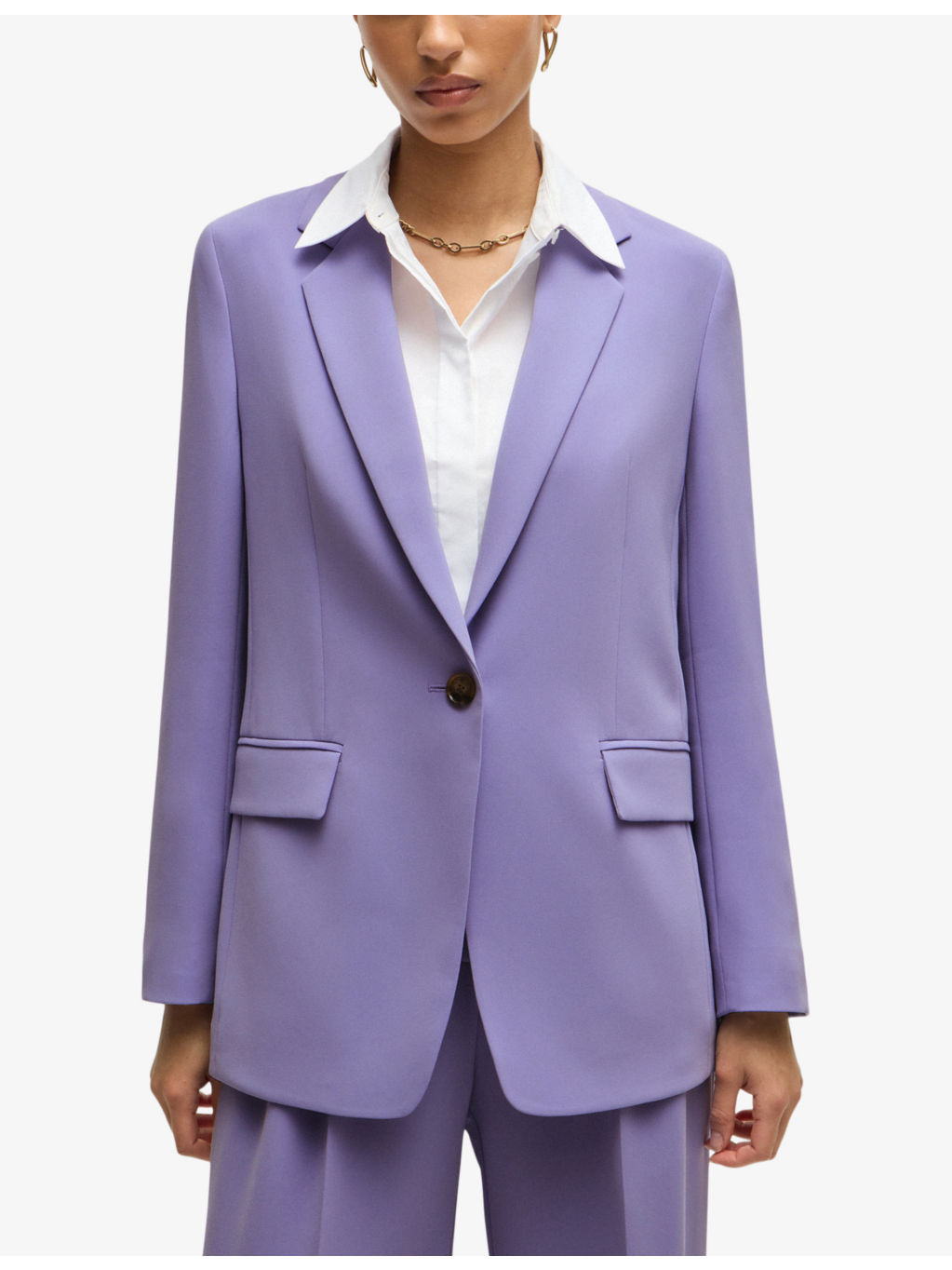 Regular-fit single-breasted woven blazer - 3