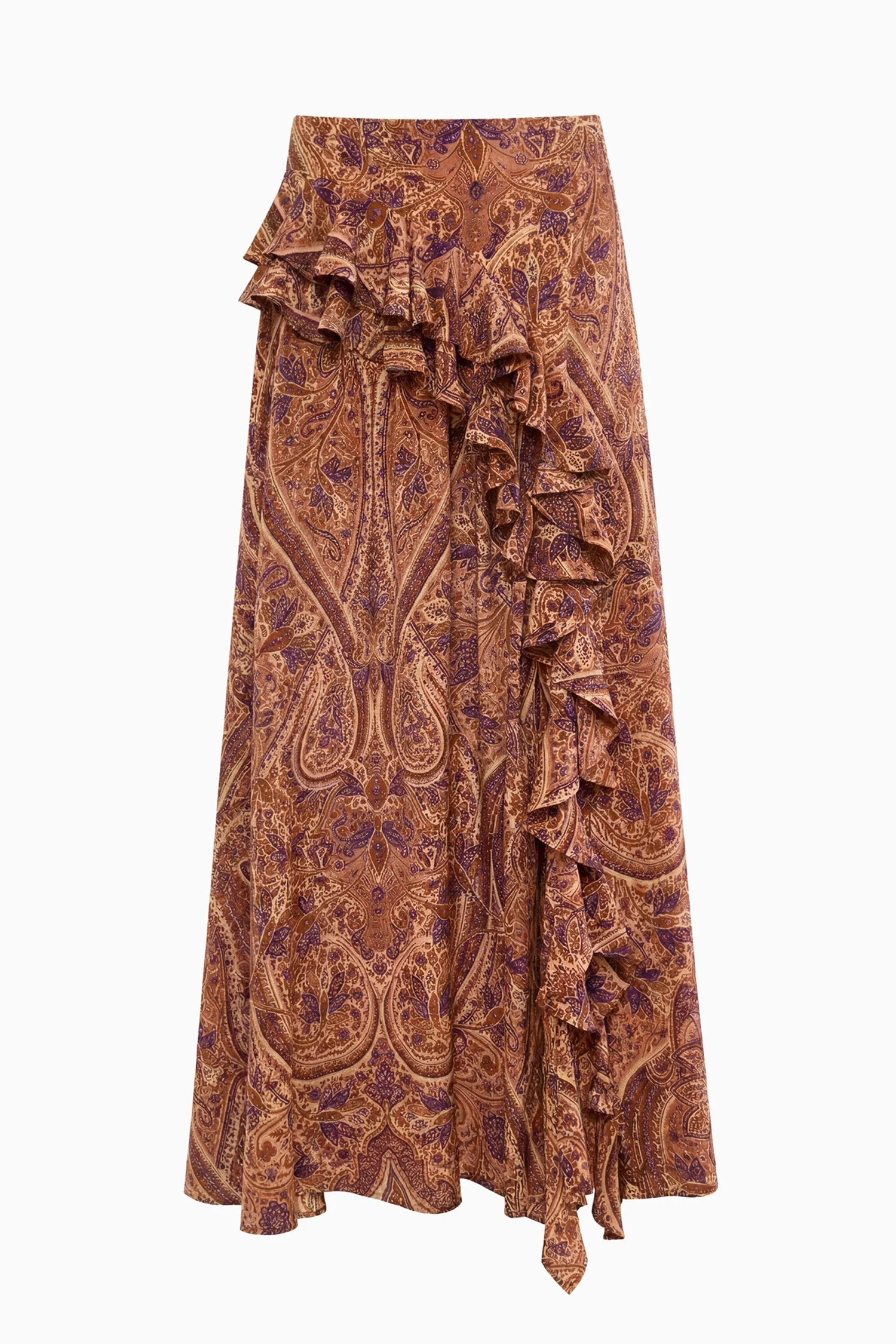 Riele Cascading Ruffle Silk Skirt - 1