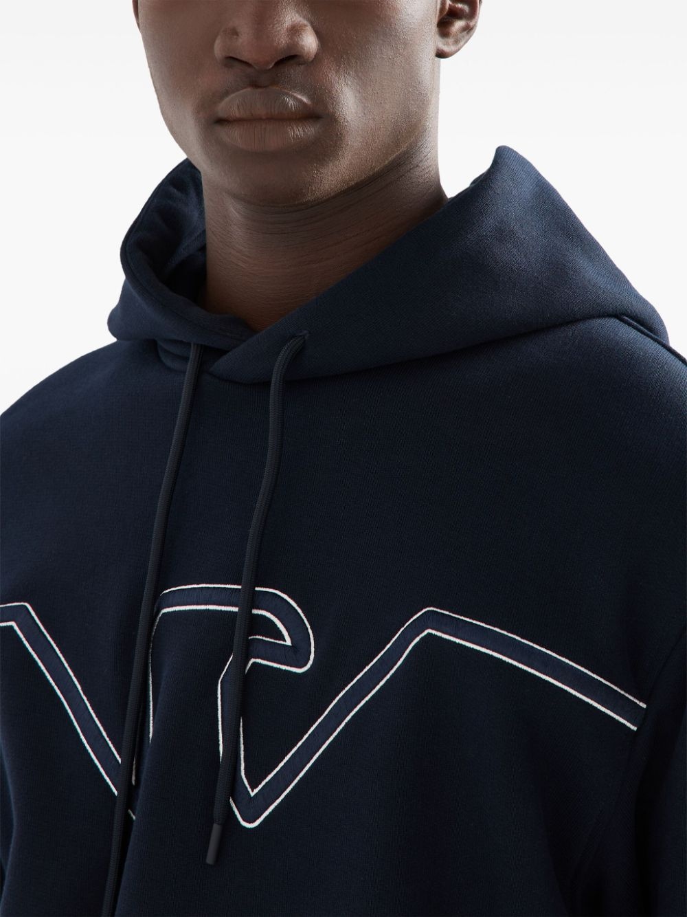 embossed-logo jersey hoodie - 4