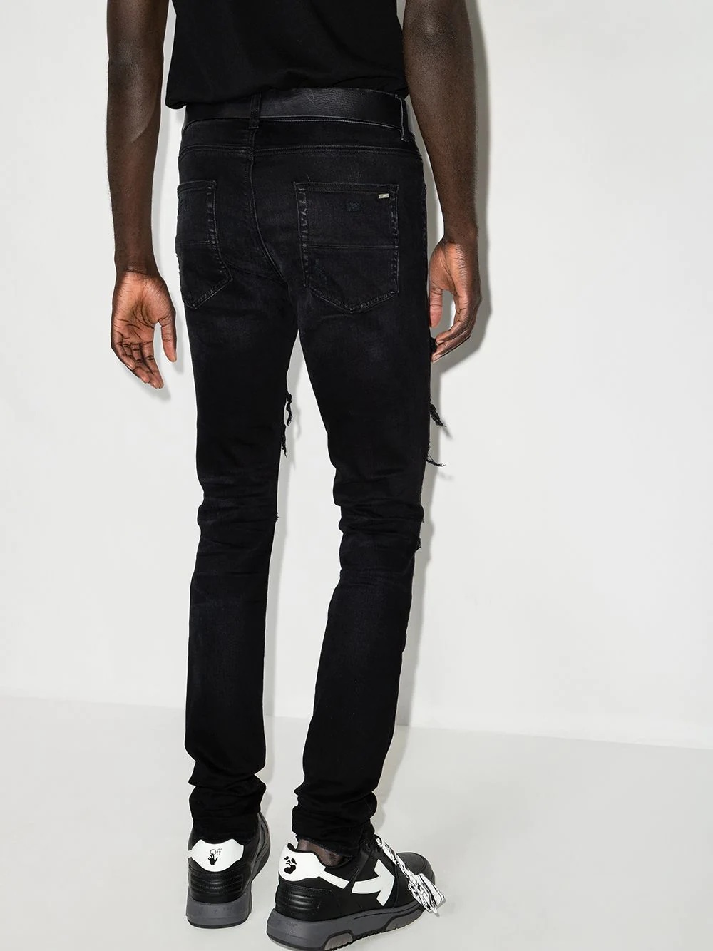 bandana-layer skinny jeans - 3