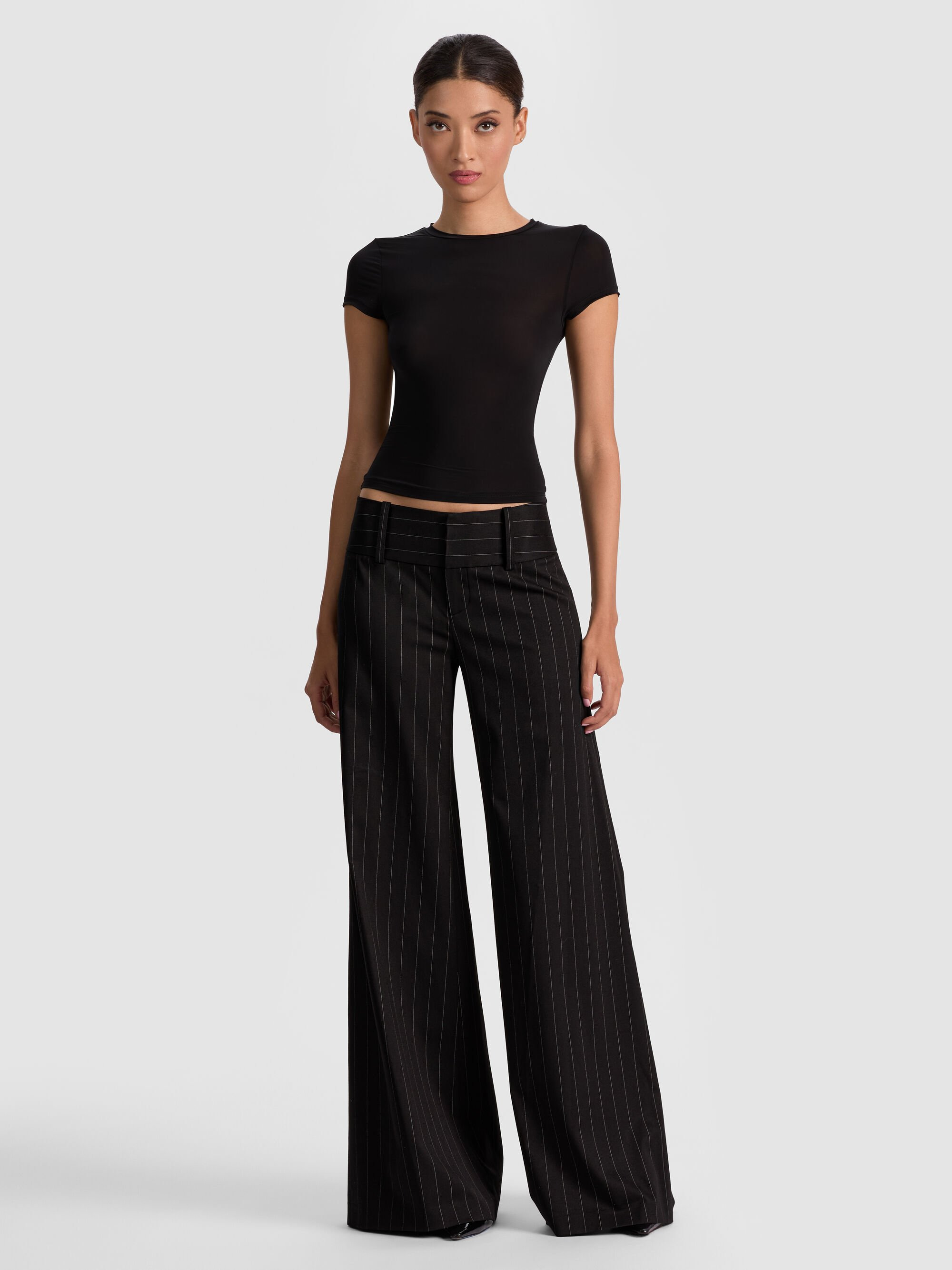 OLIVIA PINSTRIPED WIDE LEG PANT - 3