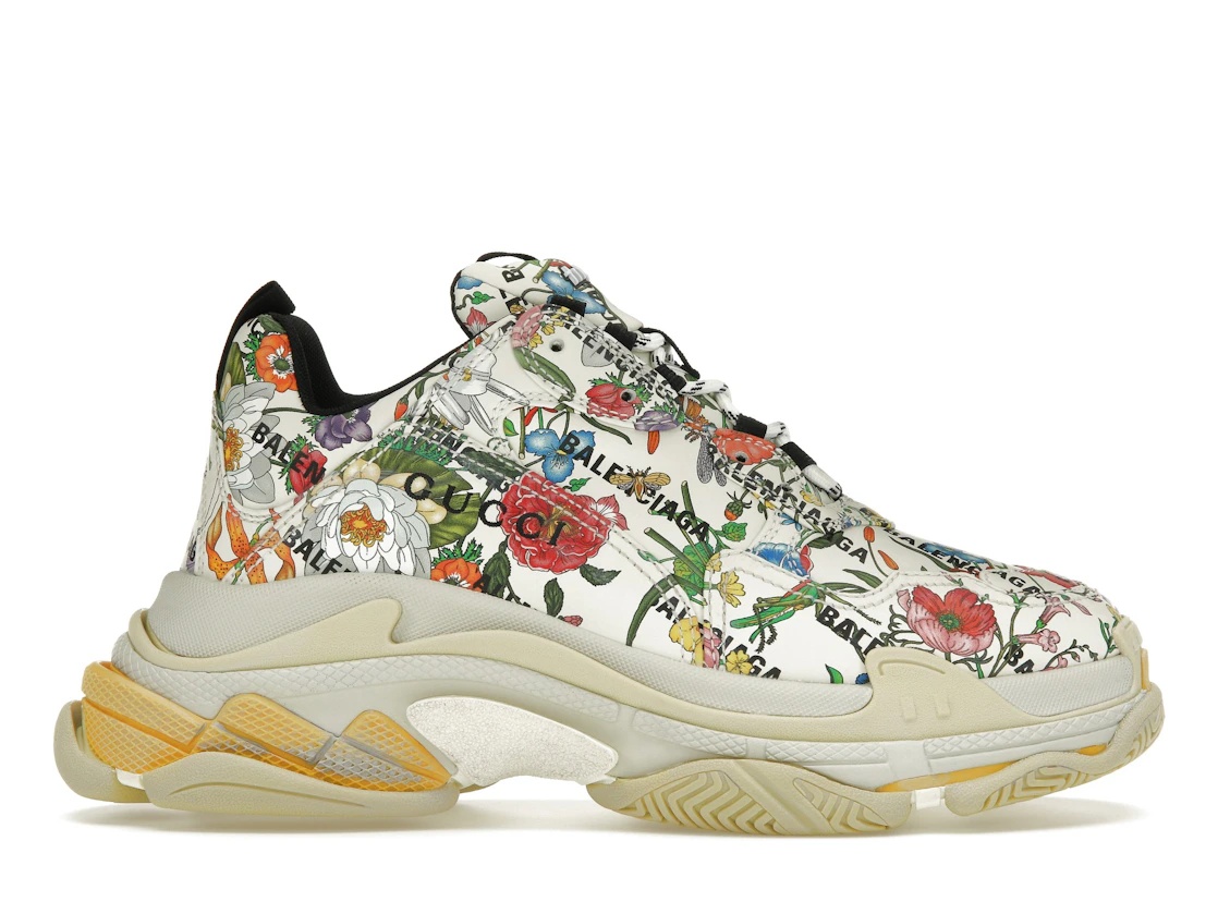 Gucci x Balenciaga The Hacker Project Triple S  Flora Print - 1