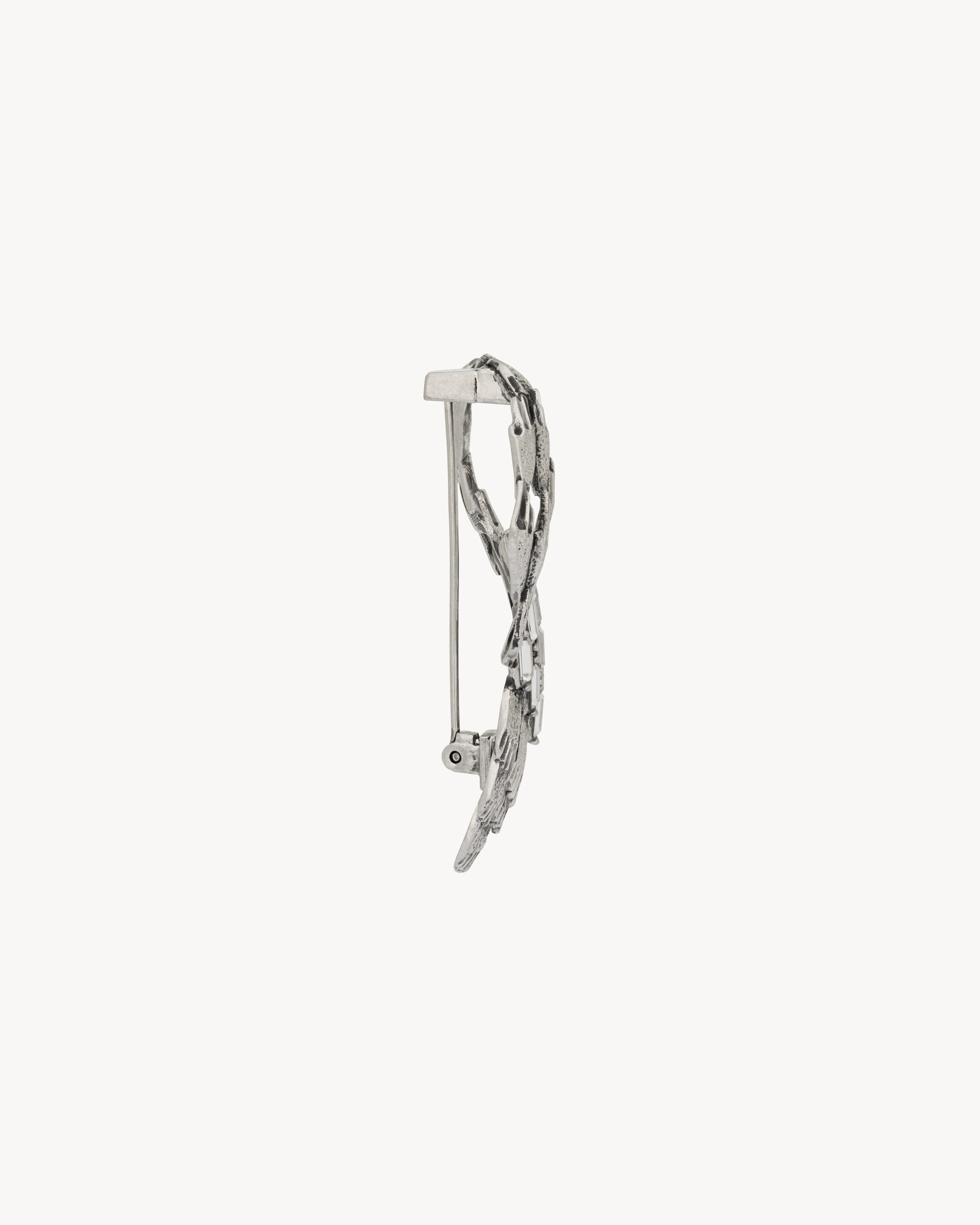 CRYSTAL WATERFALL BROOCH IN METAL - 3