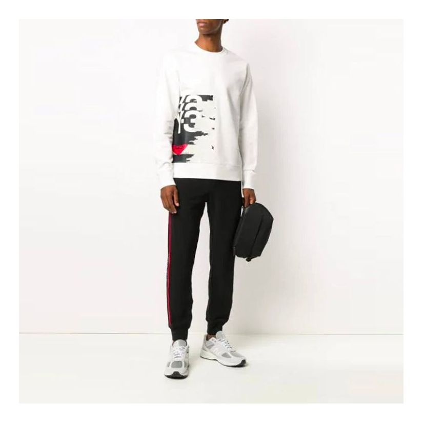 Men's Y-3 Logo Printing Long Sleeves Pullover White GK4386 - 1