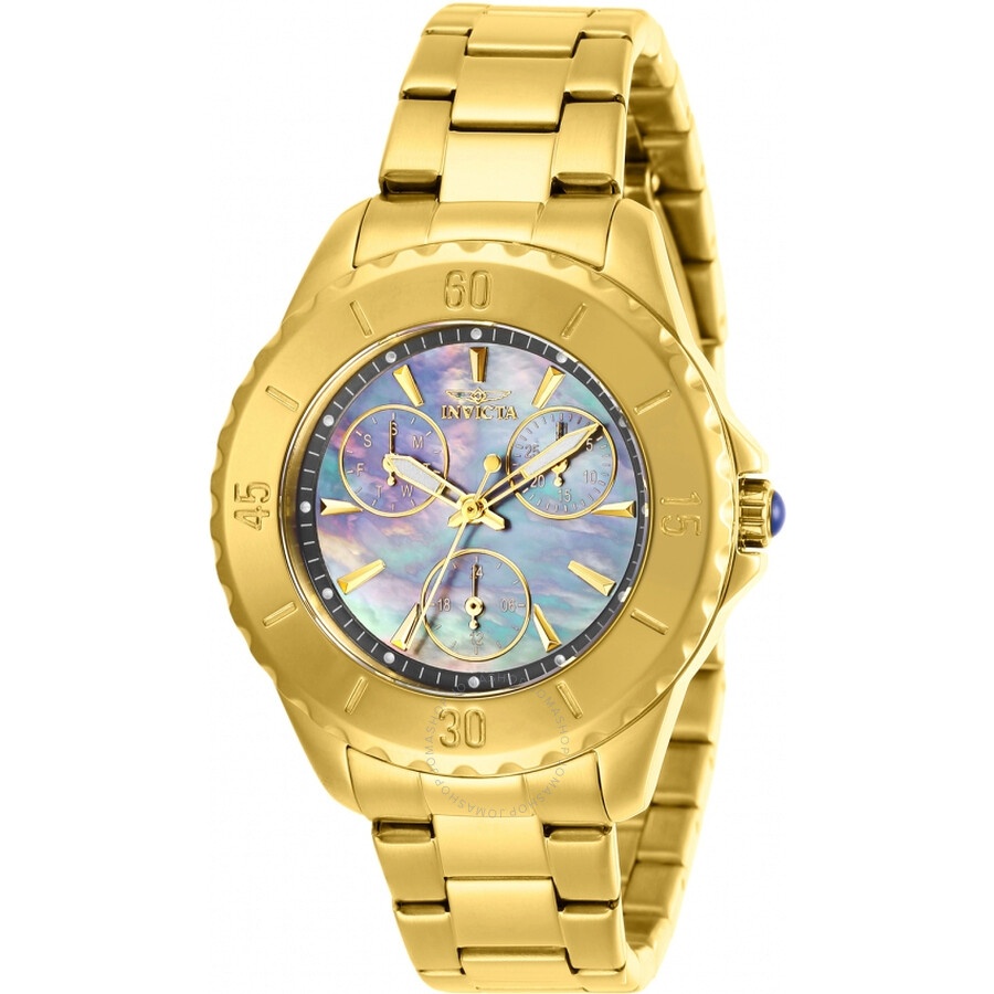 Invicta - Invicta Angel Quartz Gunmetal Dial Yellow Gold-tone Ladies Watch 29109 - 1